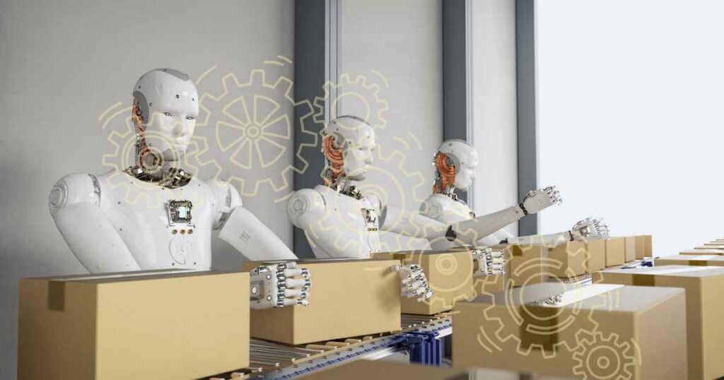 ライン作業するロボット