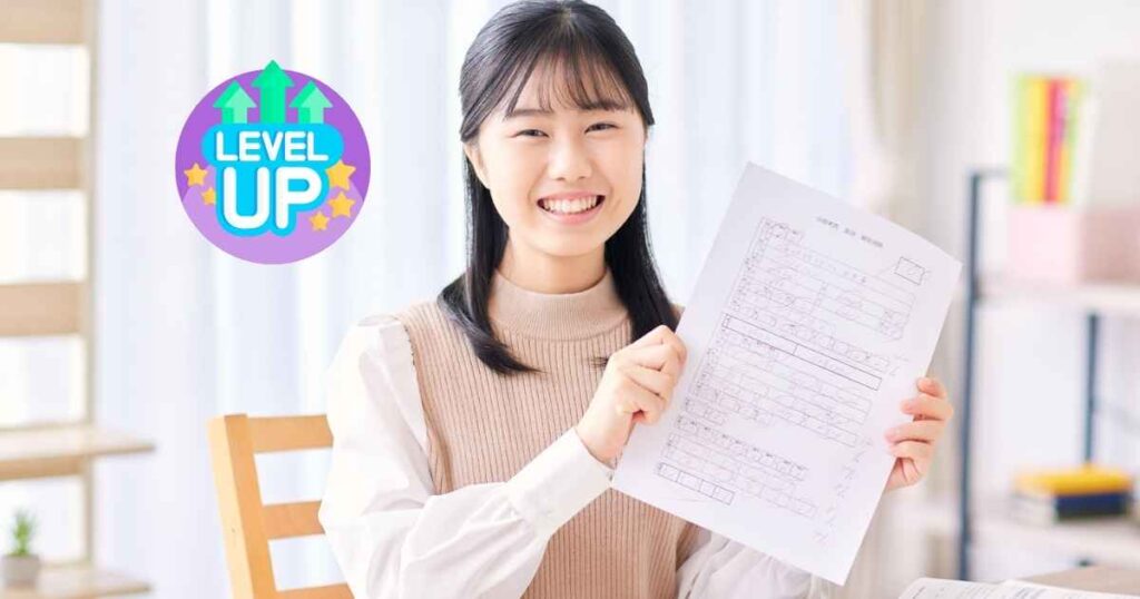 試験結果に喜ぶ女性