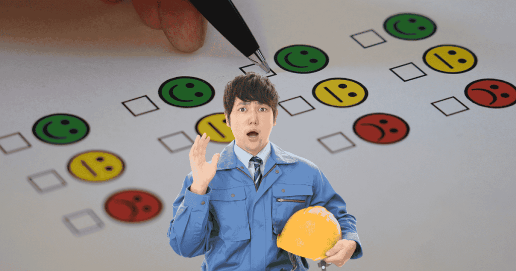 評価に驚く男性