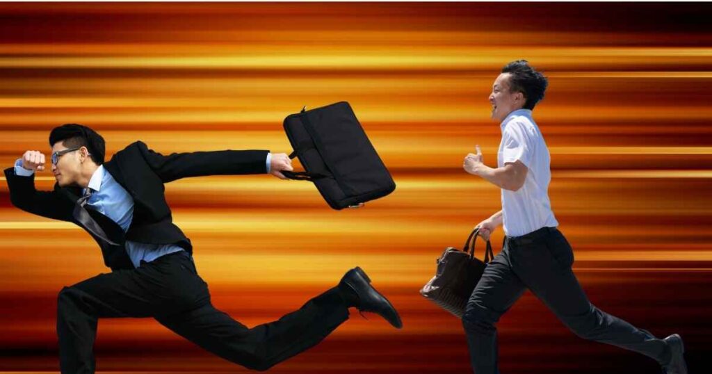 走る会社員