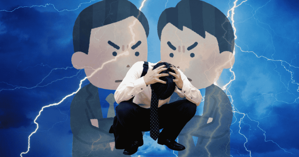 上司の板挟みに悩む男性