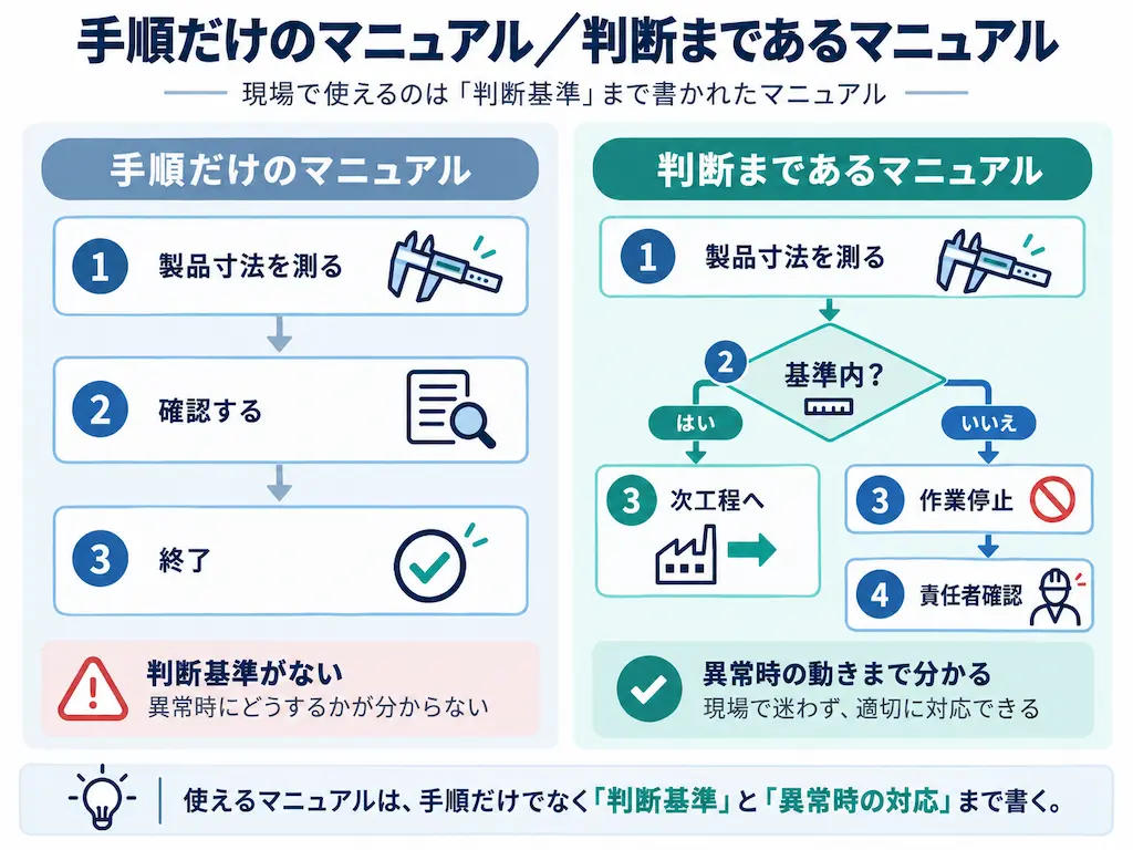 判断基準のあるマニュアル